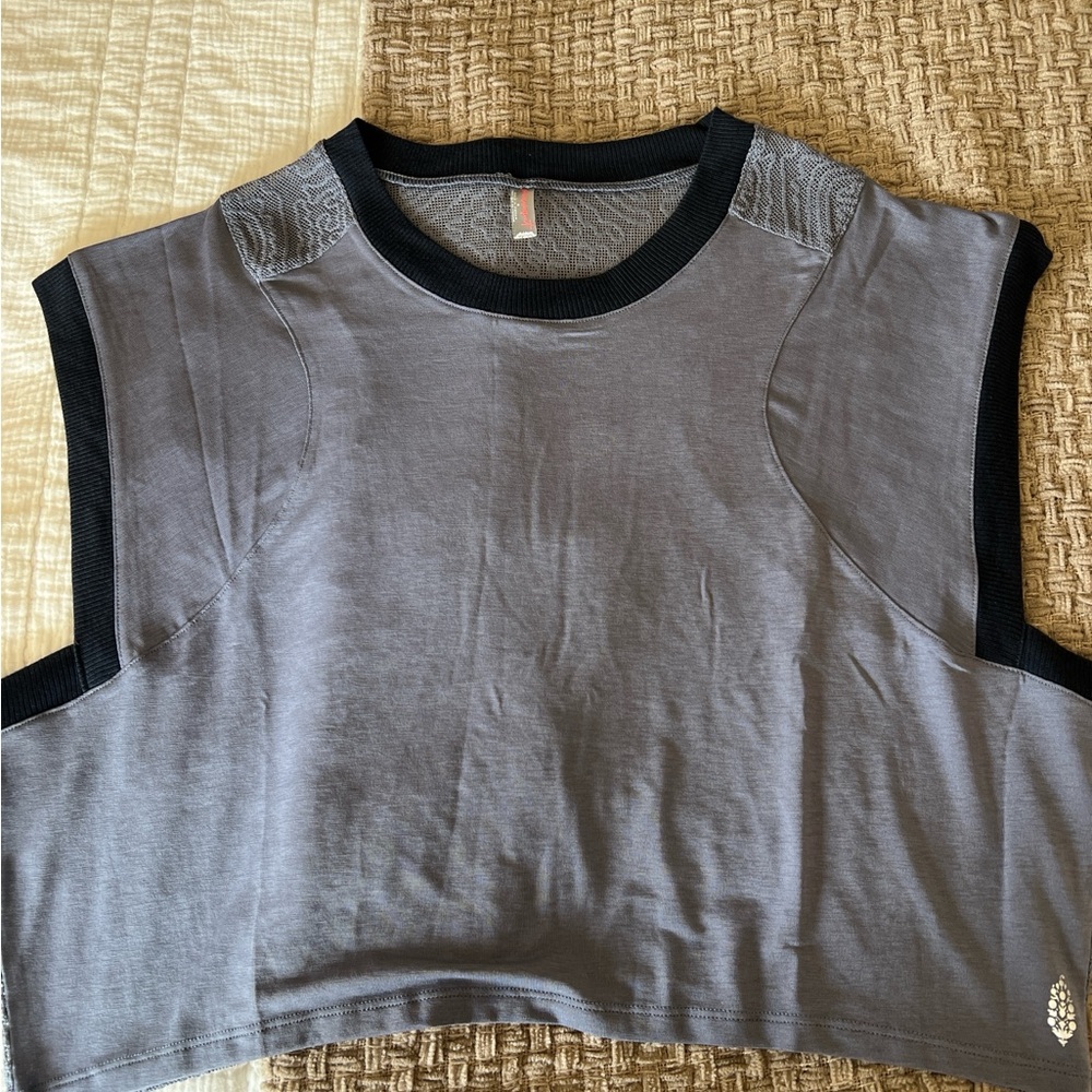 FP Movement Gray Sleeveless Crop Muscle Tee